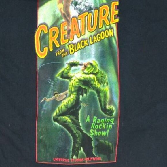 Y2k Creature From The Black Lagoon Raging Rockin Show Production Employee Tshirt - Picture 3 of 7